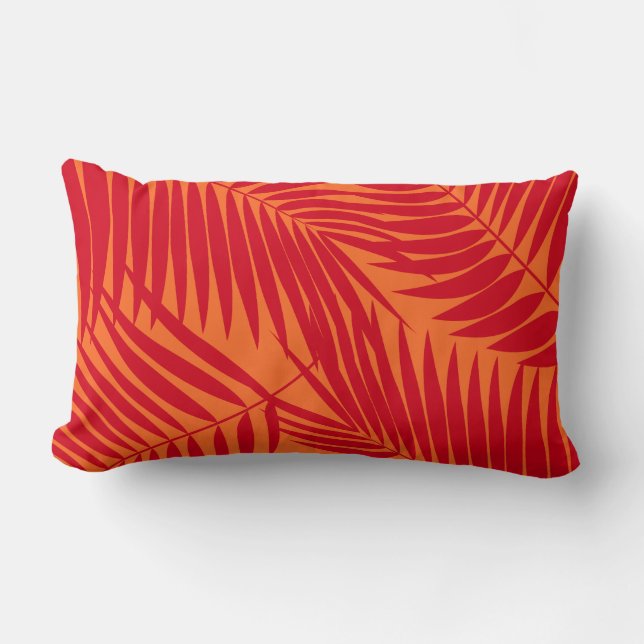 Cojín Lumbar Reversible hawaiano de la hoja de las palmas de (Anverso)
