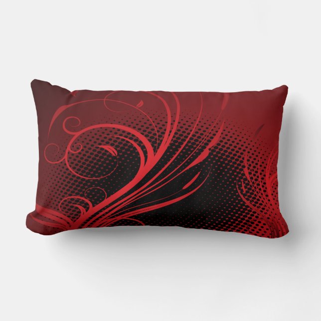 Cojín Lumbar Rich Red Abstract American MoJo Pillow (Anverso)
