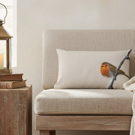 Cojín Lumbar Robin Bird Winter Branch Natural Lumbar Pillow
