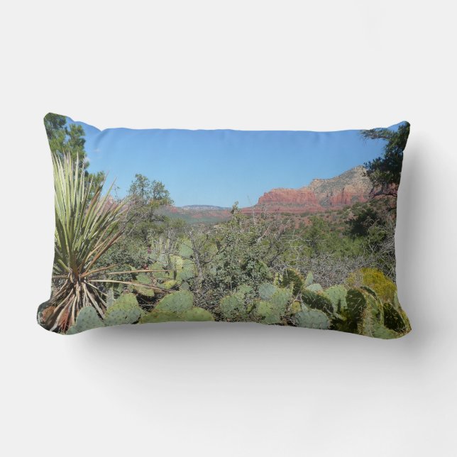Cojín Lumbar Rocas rojas y cactus I (Anverso)