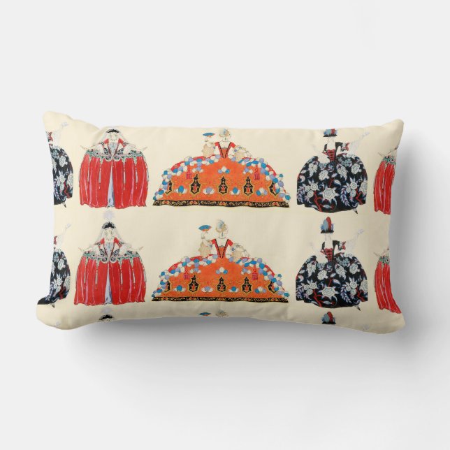 COJÍN LUMBAR ROCOCO LADY ART DECO FASHION DISEÑADOR DE CÓSTULOS (Anverso)