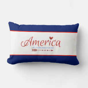 Cojín Lumbar Rojo, blanco, azul, bandera, estrellas, flechas, 4
