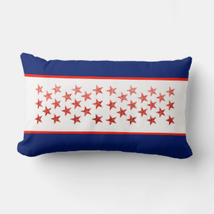 Cojín Lumbar Rojo, blanco, azul, bandera, estrellas, flechas, 4