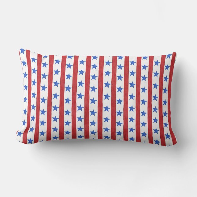 Cojín Lumbar Rojo blanco y azul patriótico (Anverso)