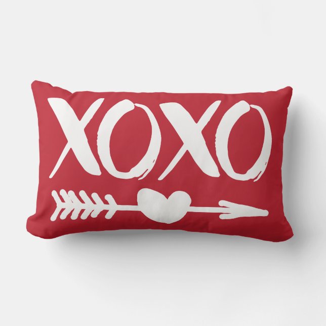 Cojín Lumbar Rojo XOXO Heart Arrow Coffee Mug (Anverso)