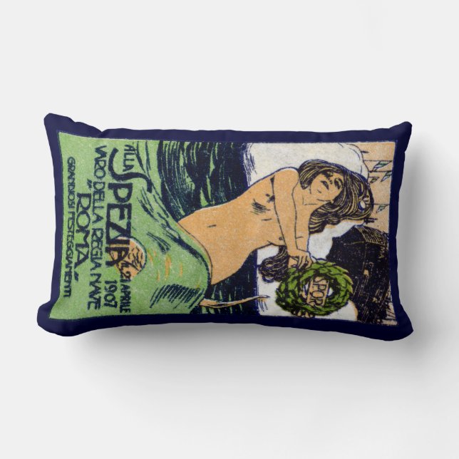 Cojín Lumbar Roma, buque de guerra italiano de 1907 (Anverso)