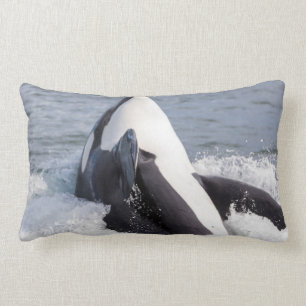 Cojín Lumbar Rompecabezas de ballena orca