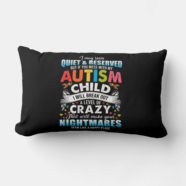 Cojín Lumbar Rompecabezas del autismo autista de conciencia nos (Anverso)