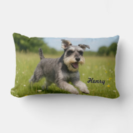 Cojín Lumbar Romping Schnauzer Personalizado