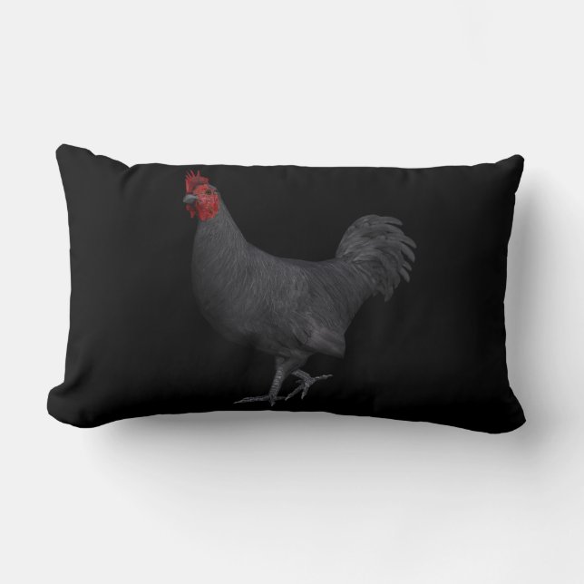 Cojín Lumbar Rooster negro (Anverso)