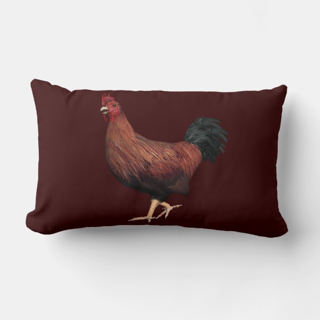 Cojín Lumbar Rooster Rojo (Anverso)