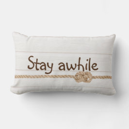 Cojín Lumbar Rope Knot En Madera Blanca