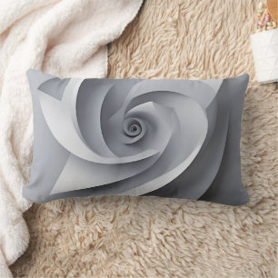 Cojín Lumbar Rosa abstracta gris moderna – Arte de IA minimalis