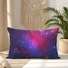 Cojín Lumbar Rosa caliente personalizado y azul Cluster de Pand