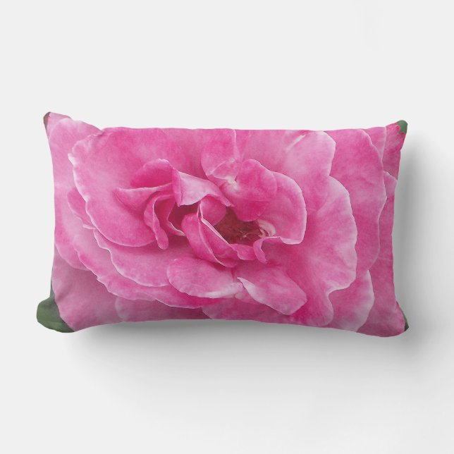 Cojín Lumbar Rosa de jardín rosa (Anverso)