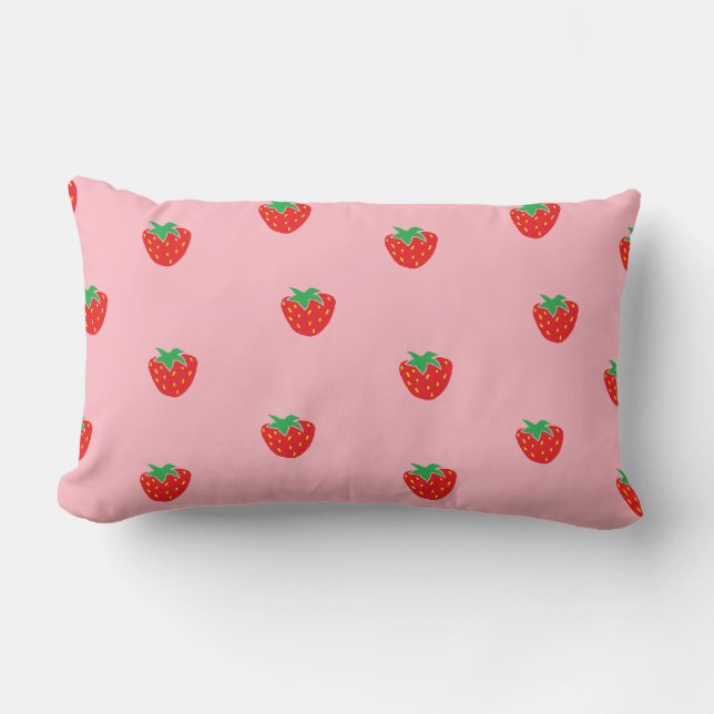 Cojín Lumbar Rosa de las fresas (Anverso)