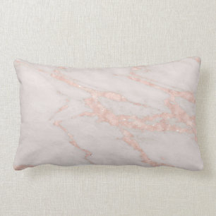 Cojín Lumbar Rosa de lujo Purpurina rosado Rubor Marble Cotton