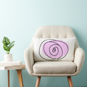 Cojín Lumbar Rosa Lilac lumbar rayado hacia atrás