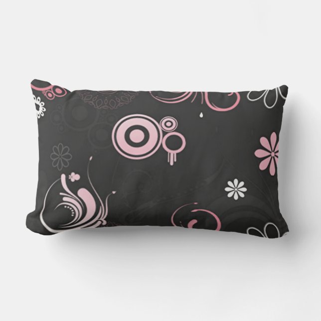 Cojín Lumbar Rosa-Negro-Blanco (Anverso)