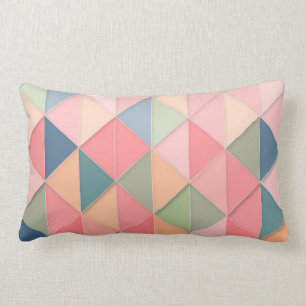 Cojín Lumbar Rosa, Patrón geométrico, Triángulos
