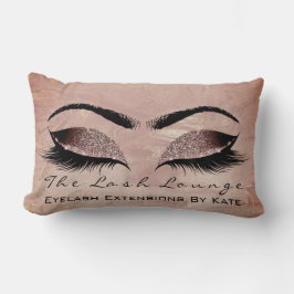 Cojín Lumbar Rosa Purpurina de oro Marble maquillaje Lash Beaut