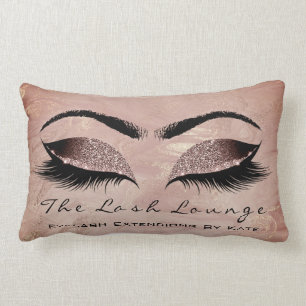 Cojín Lumbar Rosa Purpurina de oro Marble maquillaje Lash Beaut