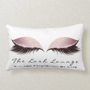 Cojín Lumbar Rosa Purpurina de oro Nombre maquillaje azotes Bel