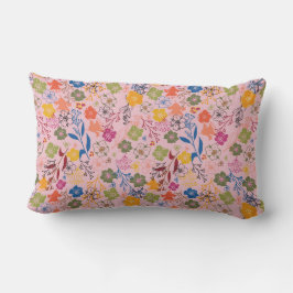 Cojín Lumbar Rosa Sombra de Batik Moderno