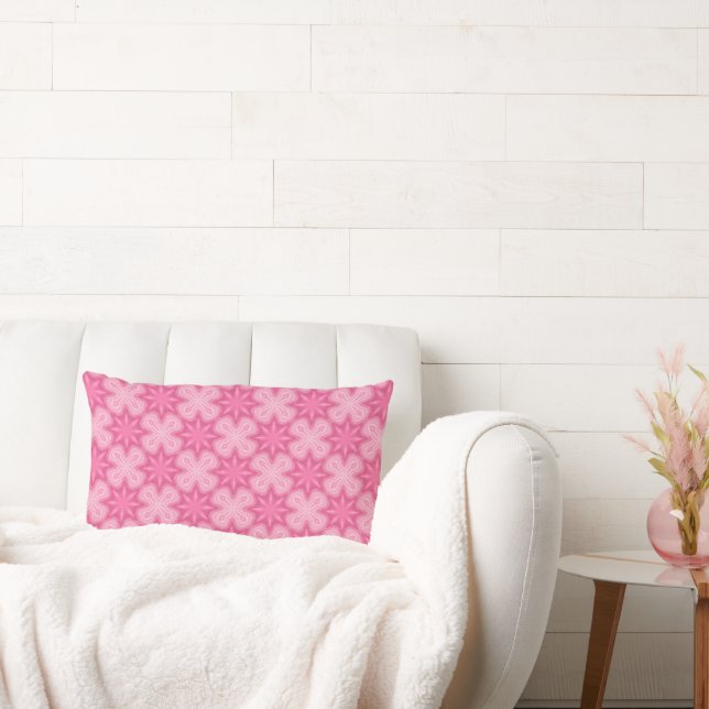 Cojín Lumbar Rosa Y Blanco (Sofá)