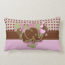 Rosa y elefante a cuadros del bebé de Brown