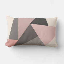 Cojín Lumbar Rosa y Gris Geométrico Moderno de Medianos del Sig