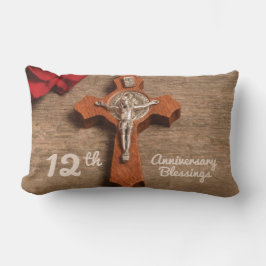 Cojín Lumbar Rosa y Rosario del 12º Aniversario de la Ordenació