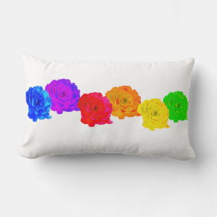 Cojín Lumbar Rosas Arcoíris 