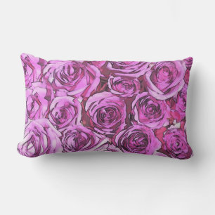Cojín Lumbar Rosas magentas