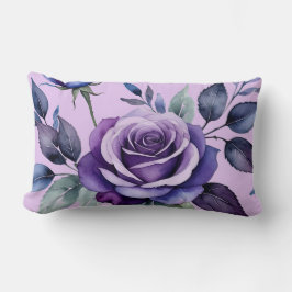 Cojín Lumbar Rosas morados con azul
