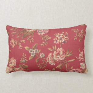 Cojín Lumbar Rosas rosados femeninos elegantes de Brown azul