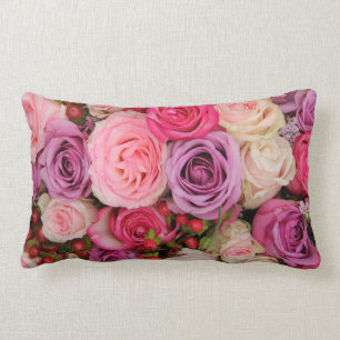 Cojín Lumbar rosas rosas mezcladas de Therosegarden