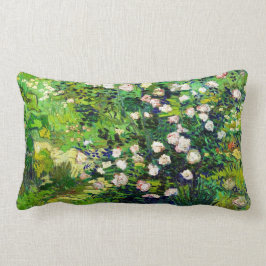 Cojín Lumbar Rosebush en flor de Vincent van Gogh