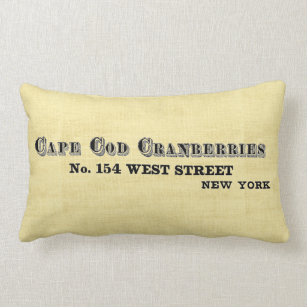 Cojín Lumbar Rótulo de Cranberries de código de Cabo Vintage