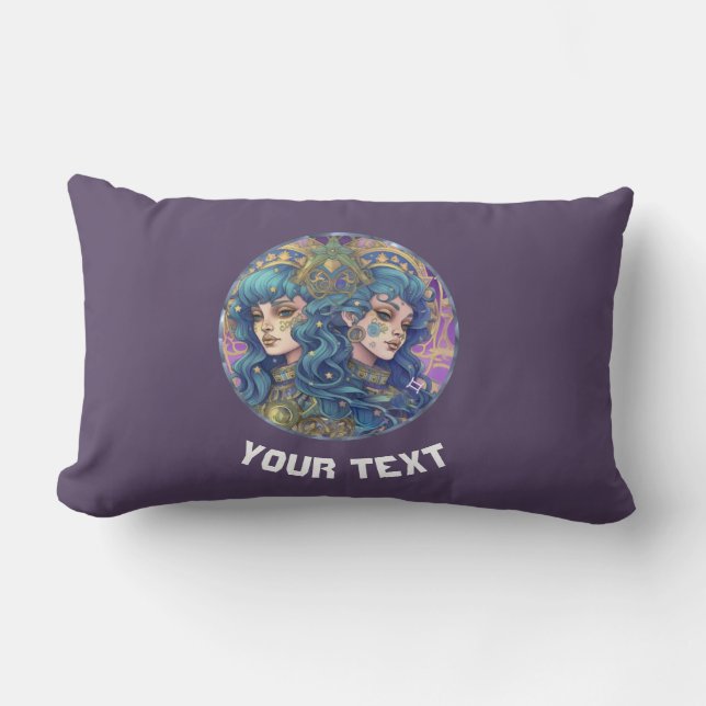 COJÍN LUMBAR RÓTULO GEMINI ZODIAC PERSONALIZADO (Anverso)