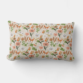Cojín Lumbar Rough Bamboo Floral Daisy Shamrock Farmhouse