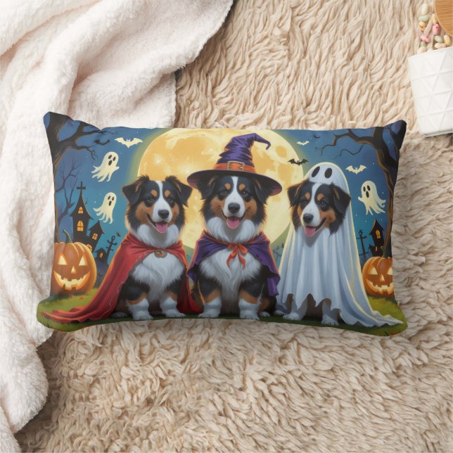 Cojín Lumbar Rough Collie Dogs Pumpkin Halloween Funny (Manta)
