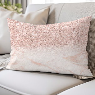 Cojín Lumbar Rubor de Mármol Rosa Dorado