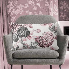Cojín Lumbar Rubor Pink Black & White Botanile