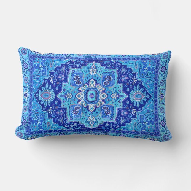 Cojín Lumbar RUG PERSA - Azul (Anverso)
