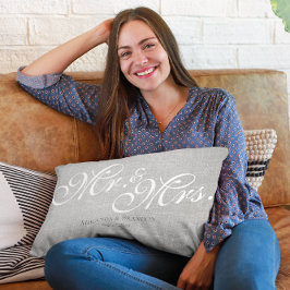 Cojín Lumbar Rustic Simple Modern Mr. y Mrs. Gift Gray