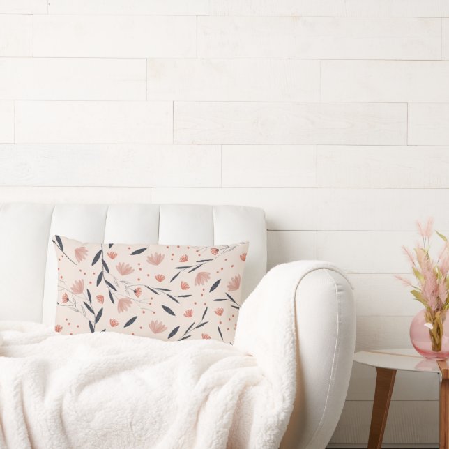 Cojín Lumbar Rústica granja Coral Florals (Sofá)