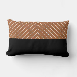 Cojín Lumbar Saddle Tan Black White Squares