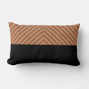 Cojín Lumbar Saddle Tan Black White Squares