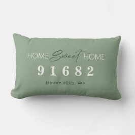 Cojín Lumbar Sage Home Sweet Home Zip Code